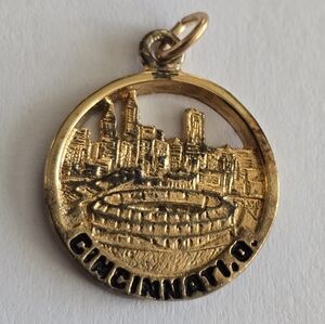 Vintage Cincinnati charm pendant Sterling Silver Ohio O Gold plated